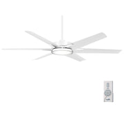 Minka Aire F866L-WHF Deco 65" Flat White LED Outdoor Ceiling Fan with Remote - ALCOVE LIGHTING