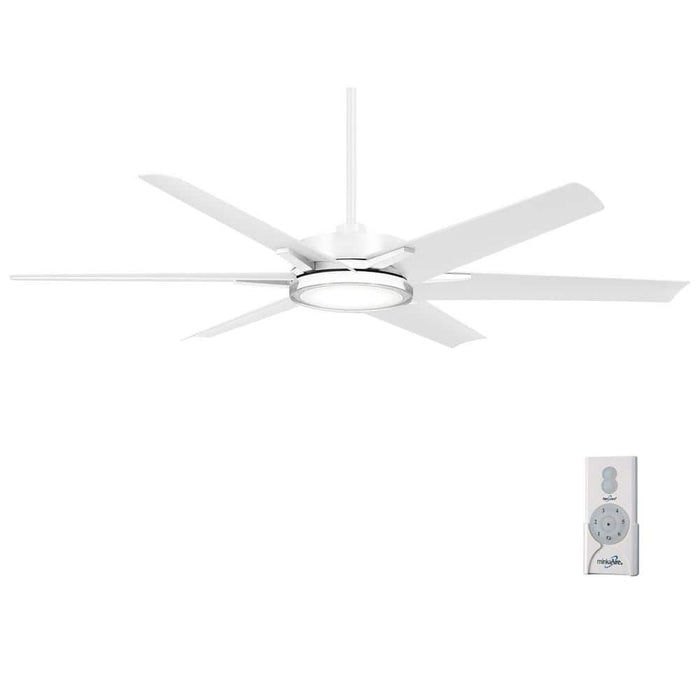 Minka Aire F866L-WHF Deco 65" Flat White LED Outdoor Ceiling Fan with Remote