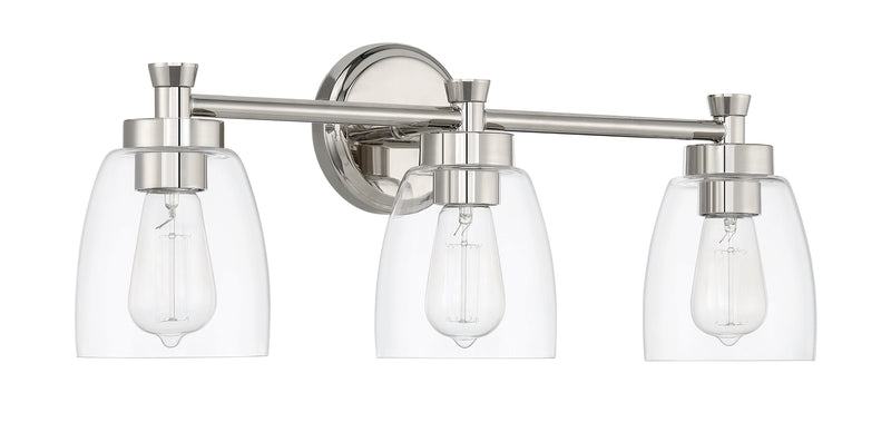 Craftmade 12724PLN3 Henning 3 Light Bathroom Vanity Light -Polished Nickel