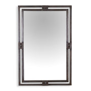 Rovek Distressed Gunmetal Mirror | Modern Rectangle Iron Frame Bathroom Vanity Mirror Mounted Vertical or Horizontal (24 in. W x 36 in. H x 1 in. D)