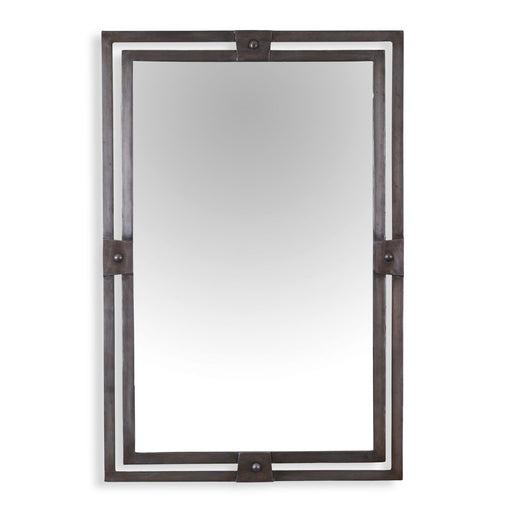 Rovek Distressed Gunmetal Mirror | Modern Rectangle Iron Frame Bathroom Vanity Mirror Mounted Vertical or Horizontal (24 in. W x 36 in. H x 1 in. D)