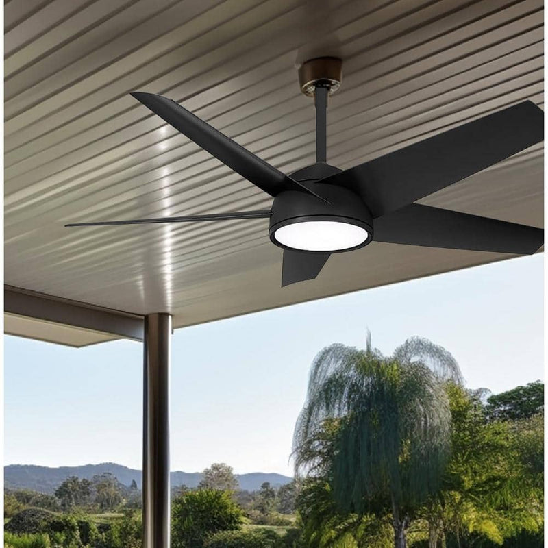 Minka Aire Chubby F781L-CL 58-Inch LED Outdoor Ceiling Fan in Coal Black with Remote