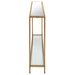 Tivlo Console Table | Warm Gold with Mirrored Top and Tempered Glass Bottom (56 in. W x 30 in. H x 8 in. D)
