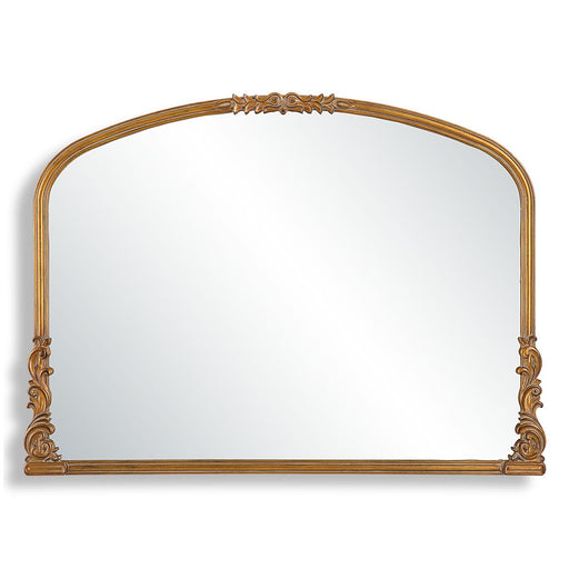 Evara Antique Gold Mirror | Classic Ornate Baroque Mantel Engineered Wood Frame Mirror (38 in. W x 28 in. H x 1 in. D)