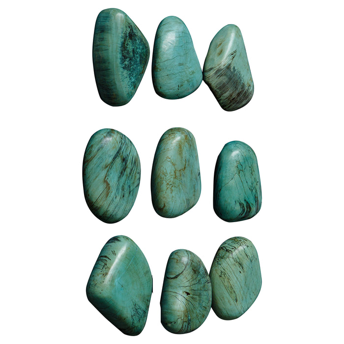 Uttermost Pebbles Aqua Wood Wall Decor, S/9