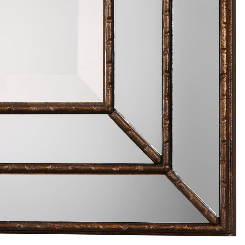 Riventa Metallic Bronze Mirror | Modern Rectangle Engineered Wood Frame Bathroom Vanity Mirror Mounted Vertical or Horizontal (24 in. W x 34 in. H x 1 in. D)
