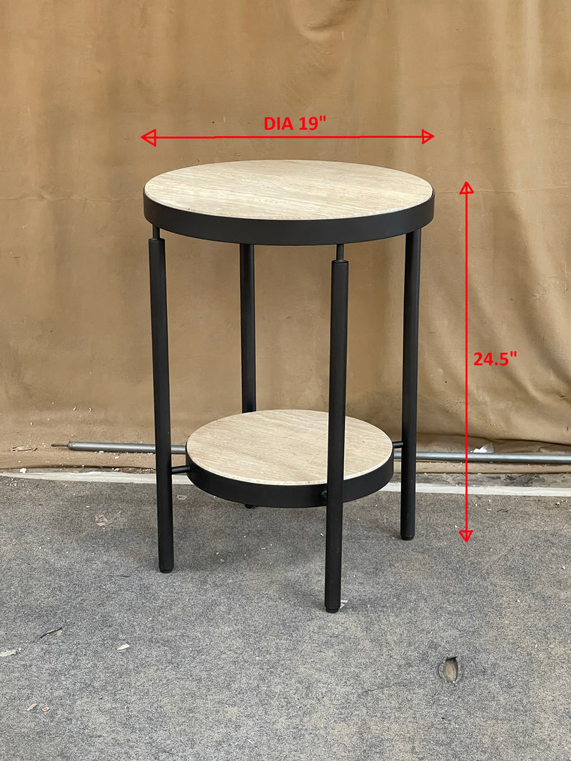 Uttermost Dauntless Travertine Side Table - ALCOVE LIGHTING