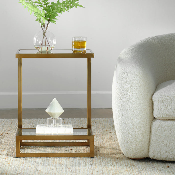 Uttermost Musing Brushed Brass Accent Table