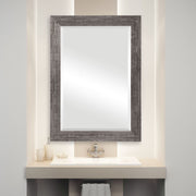 Struxe Silver Tones Mirror | Modern Rectangle Engineered Polymer Frame Bathroom Vanity Mirror Mounted Vertical or Horizontal (26 in. W x 36 in. H x 1 in. D)