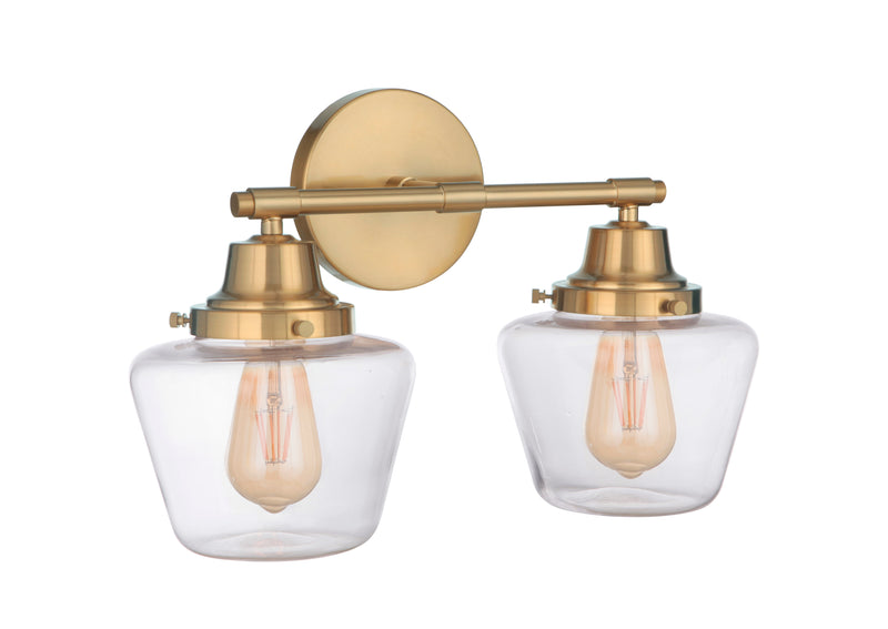Craftmade 19518SB2 Essex 2 Light Vanity -Satin Brass - ALCOVE LIGHTING