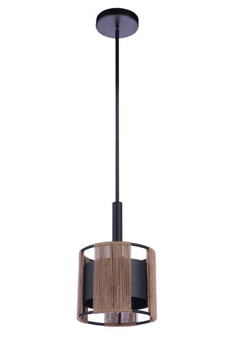 Craftmade 59091-FB Kensey 1 Light Mini Pendant -Flat Black
