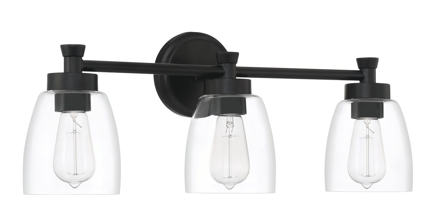 Craftmade 12724FB3 Henning 3 Light Vanity -Flat Black