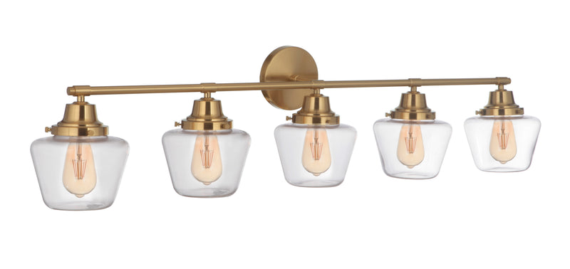 Craftmade 19548SB5 Essex 5 Light Bathroom Vanity Light -Satin Brass