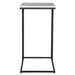 Morlan Accent Table | Black Metal Frame and White Marble Top (18 in. W x 23 in. H x 12 in. D)