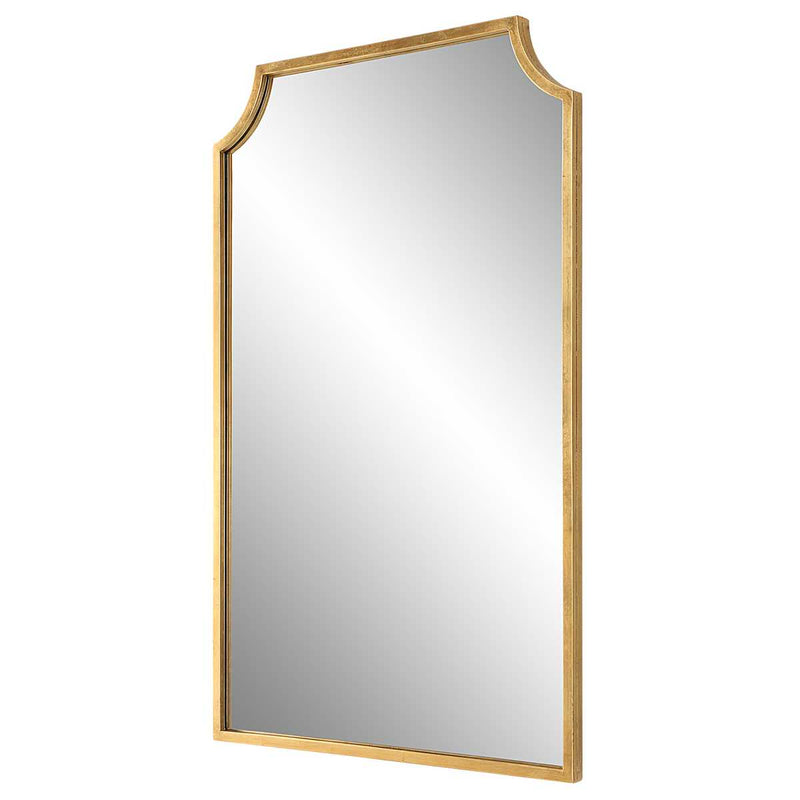 Gildra Gold Leaf Mirror | Modern Rectangle Iron Frame Bathroom Vanity Mirror (22 in. W x 36 in. H x 1 in. D)