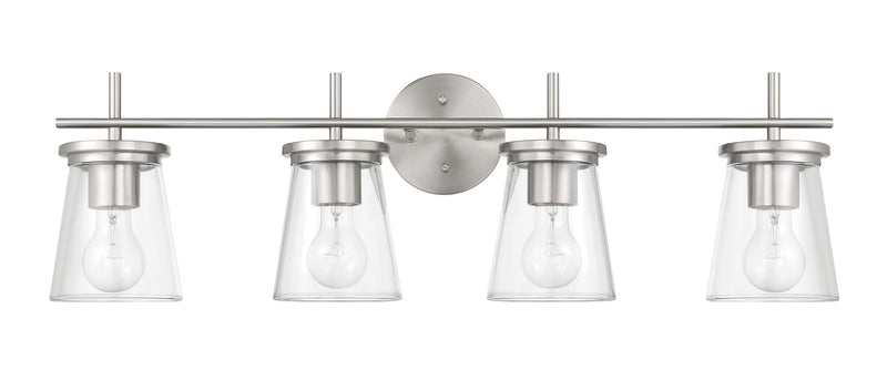 Craftmade 60404-BNK Connell 4 Light Bathroom Vanity Light -Brushed Polished Nickel
