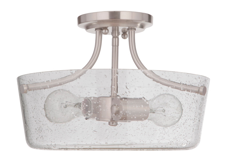 Craftmade 50252-BNK Tyler 2 Light Semi Flush -Brushed Polished Nickel