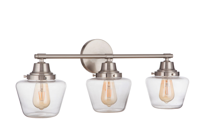 Craftmade 19528BNK3 Essex 3 Light Bathroom Vanity Light -Brushed Polished Nickel