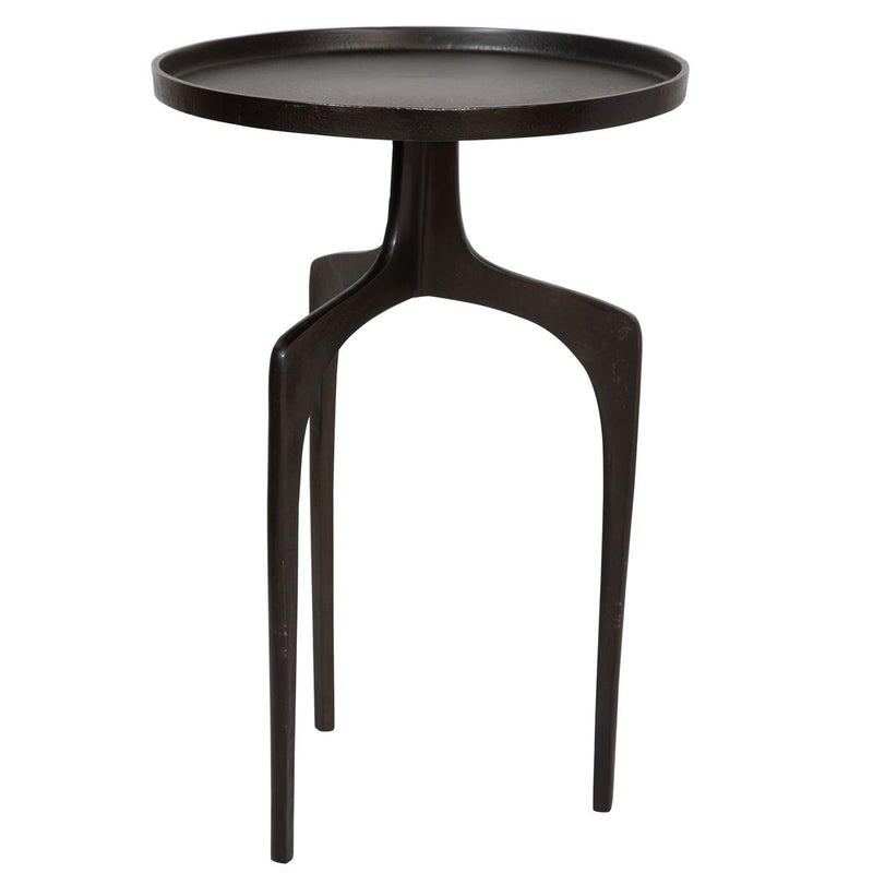 Century Accent Table | Textured Espresso and Solid Round Top (15 in. W x 22 in. H)