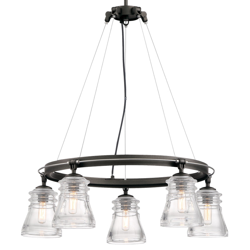 Minka Lavery Graham Avenue 5 Light Chandelier-Smoked Iron