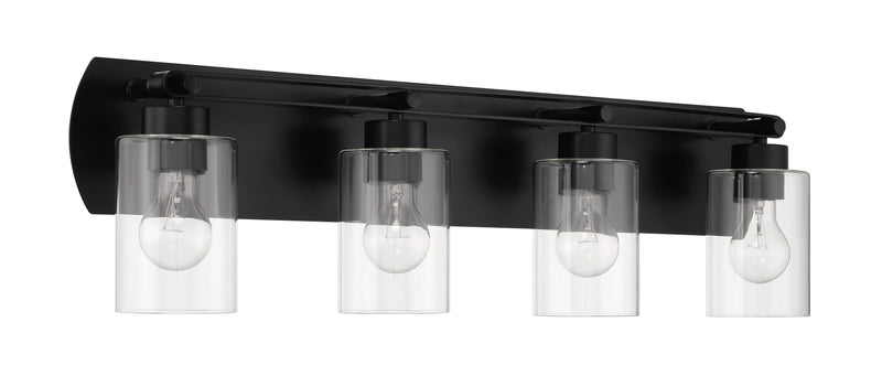 Craftmade 17631FB4 Hendrix 4 Light Bathroom Vanity Light -Flat Black