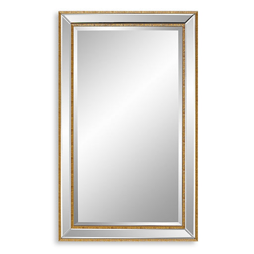 Gildmere Gold Mirror | Modern Rectangle Engineered Polymer Frame Bathroom Vanity Mirror Mounted Vertical or Horizontal (24 in. W x 40 in. H x 1 in. D)