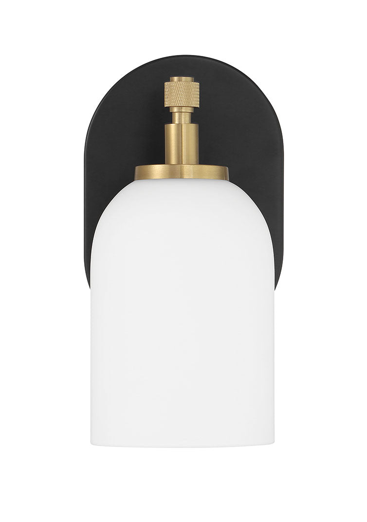 Craftmade 60301-FBSB Council 1 Light Wall Light Sconce -Flat Black/Satin Brass