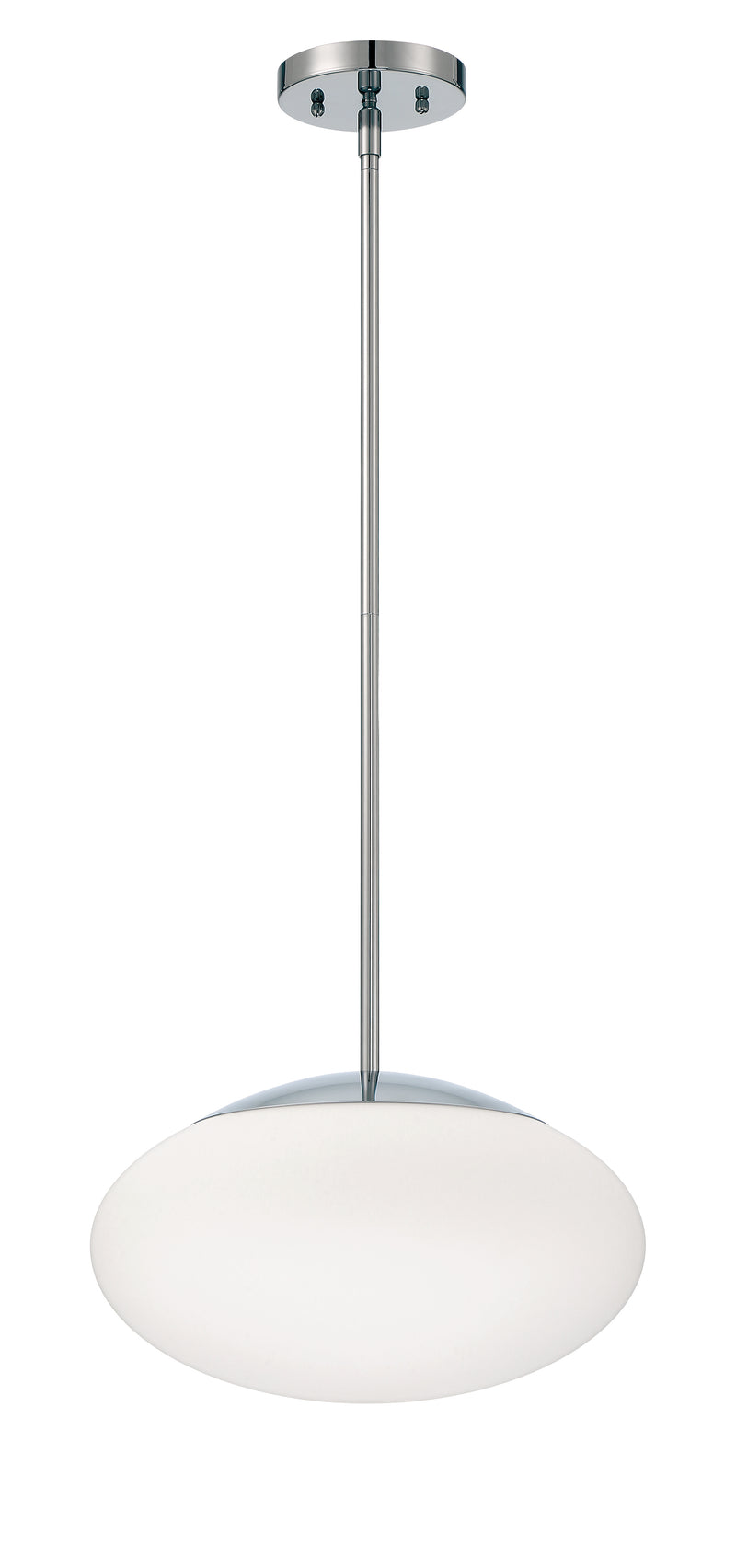 Craftmade 56894-CH-WG Gaze 1 Light 14" Pendant -Chrome (White Glass)