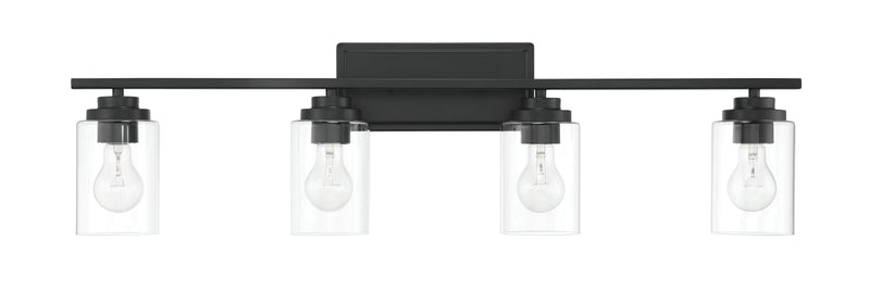 Craftmade 20435FB4 Clark 4 Light Vanity -Flat Black - ALCOVE LIGHTING