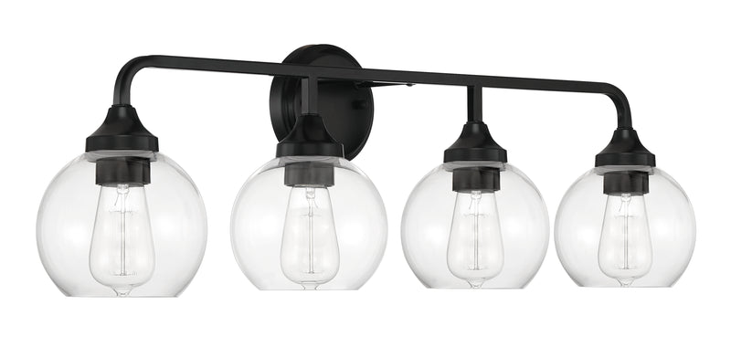 Craftmade 56204-FB Glenda 4 Light Bathroom Vanity Light -Flat Black