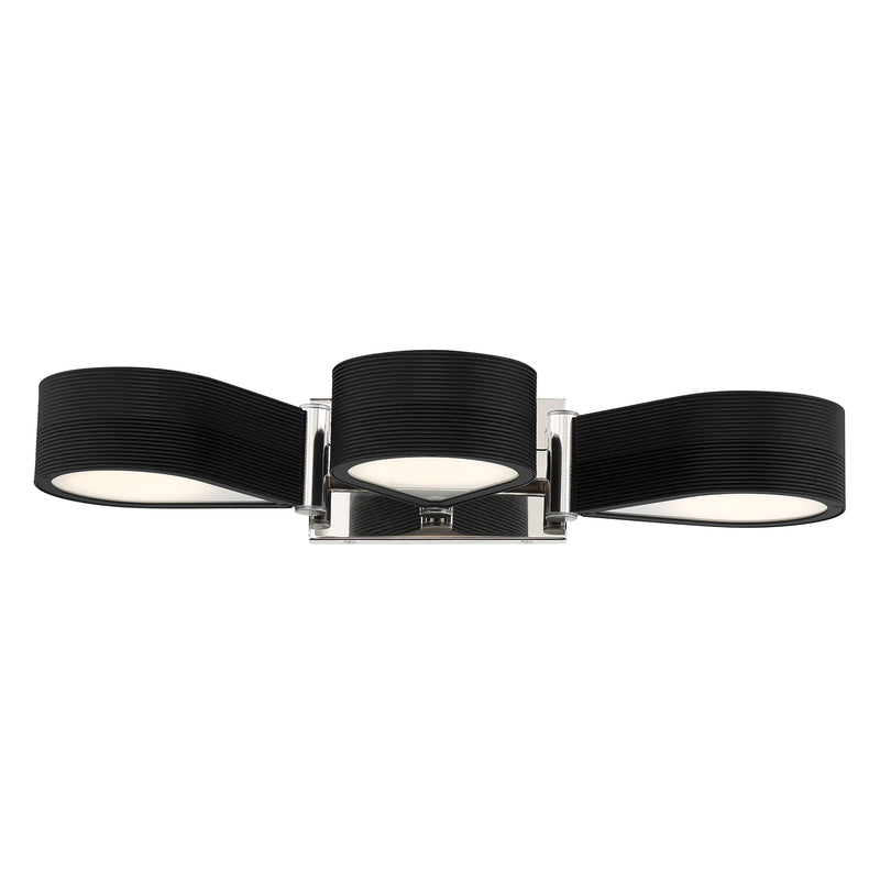 George Kovacs P5343-572-L Side Step 3 Light LED Bath Light -Coal With Polished Nickel High