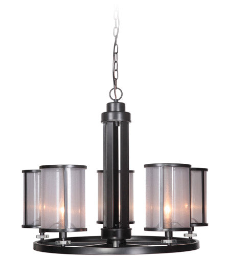 Craftmade 36725-MBK Danbury 5 Light Chandelier -Matte Black