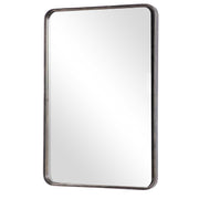 Nuvik Dark Bronze with Gold Highlights Mirror | Modern Rectangle Iron Frame Bathroom Vanity Mirror with Rounded Corners Mounted Vertical or Horizontal (24 in. W x 36 in. H x 1 in. D)