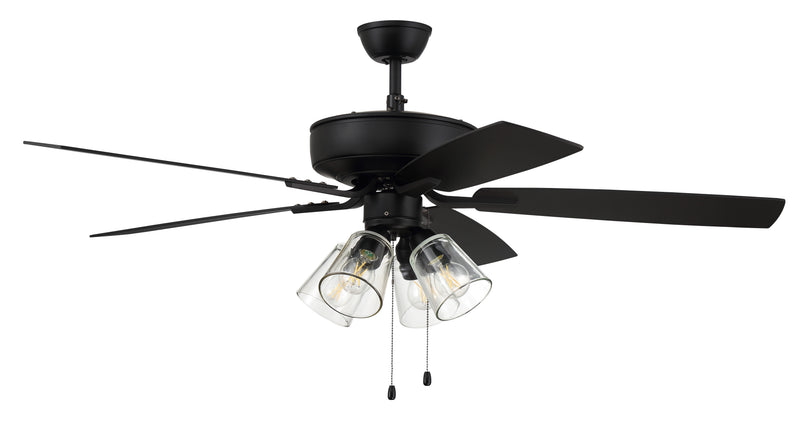 Craftmade P104FB5-52FBGW Pro Plus 104 LED Ceiling Fan -Flat Black