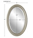 Ovira Metallic Silver Mirror | Modern Oval Polystyrene Frame Bathroom Vanity Mirror Mounted Vertical or Horizontal (21 in. W x 31 in. H x 1 in. D)