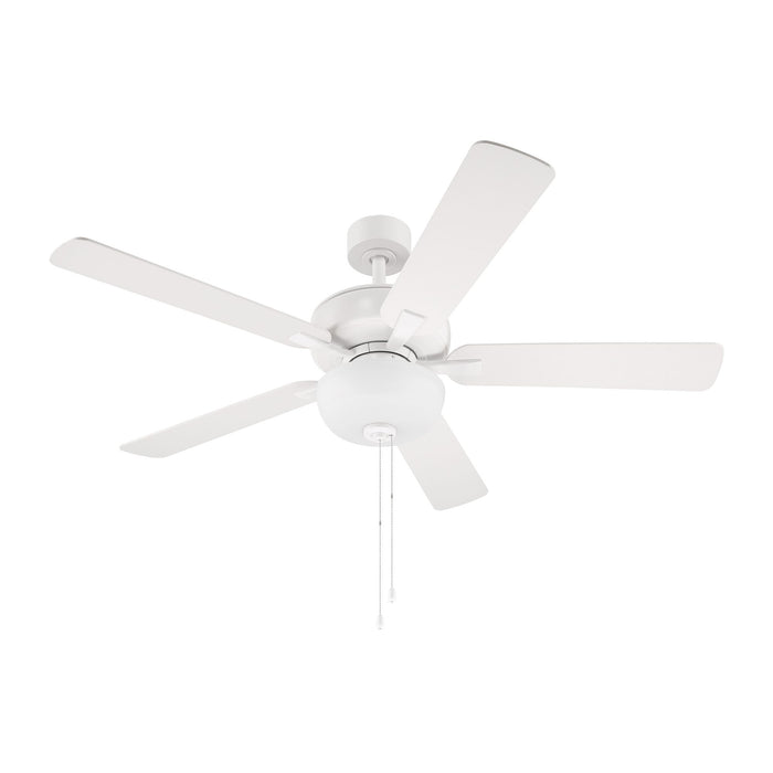 Gallant 52 in. Matte White Ceiling Fan with LED Light and Pull Chain Control