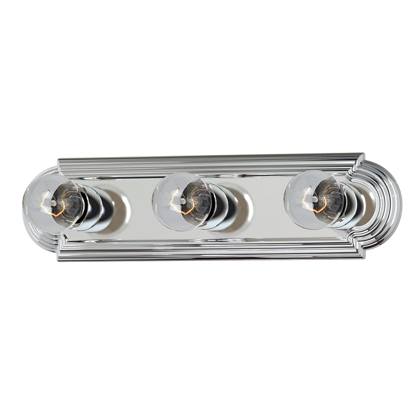 Maxim 7123PC Essentials 3 Light Racetrack Bath Vanity Light | Polished Chrome