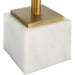 Miri Accent Table | Brass Plated and Tempered Glass Top with White Marble Base (11 in. W x 25 in. H)