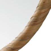 Tidewell Coastal Mirror | Modern Round Seagrass Frame Mirror (32 in. W x 32 in. H x 2 in. D)