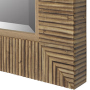 Seavell Coastal Mirror | Modern Rectangle Rattan Polymer Frame Bathroom Vanity Mirror Mounted Vertical or Horizontal (25 in. W x 35 in. H x 2 in. D)