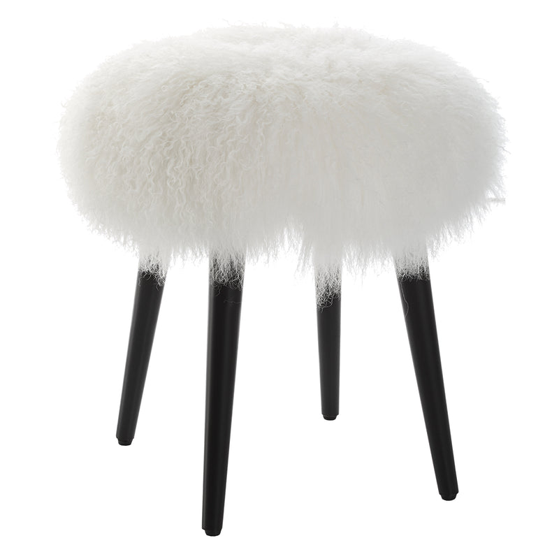 Uttermost Wooly Sheepskin Accent Stool - ALCOVE LIGHTING