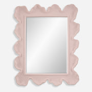 Uttermost Sea Coral 09955 pink modern coastal rectangle bathroom vanity mirror with organic coral-inspired textured frame, 27 in. W x 34 in. H