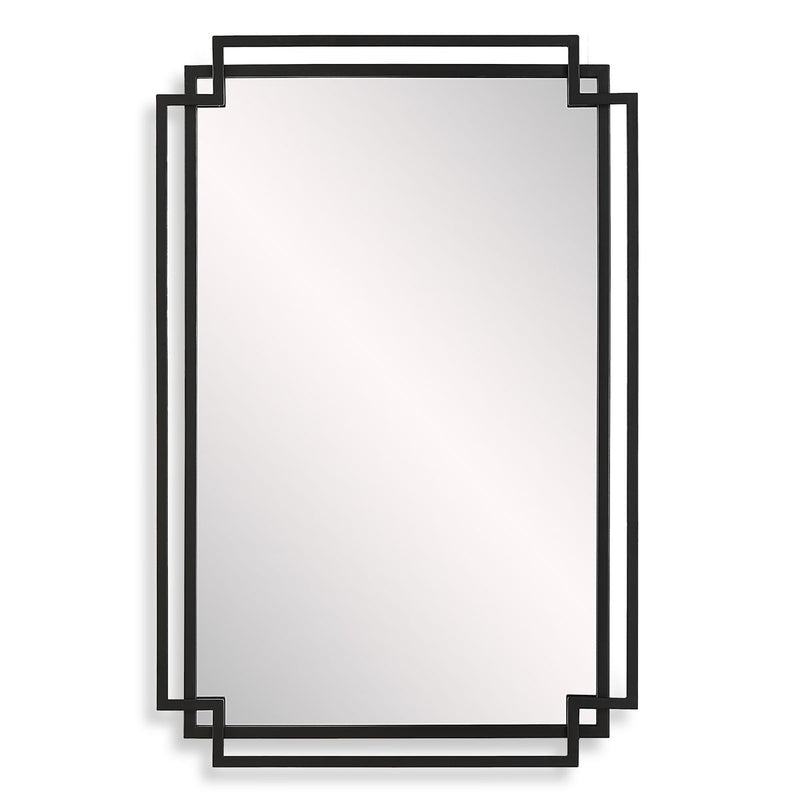 Dreska Matte Black Mirror | Modern Rectangle Iron Frame Bathroom Vanity Mirror Mounted Vertical or Horizontal (22 in. W x 34 in. H x 1 in. D)