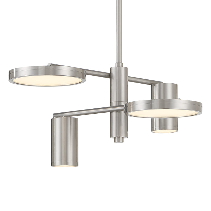 George Kovacs P5494-084-L Swivel 4 Light LED Chandelier -Brushed Nickel