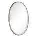 Midora Antique Silver Mirror | Modern Oval Hammered Iron Frame Bathroom Vanity Mirror Mounted Vertical or Horizontal (24 in. W x 36 in. H x 2 in. D)