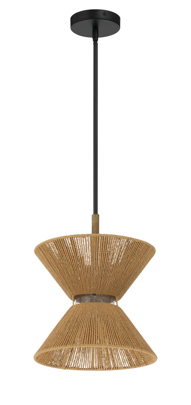 Craftmade 58591-FBWAL Serena 1 Light Pendant -Flat Black/Walnut - ALCOVE LIGHTING