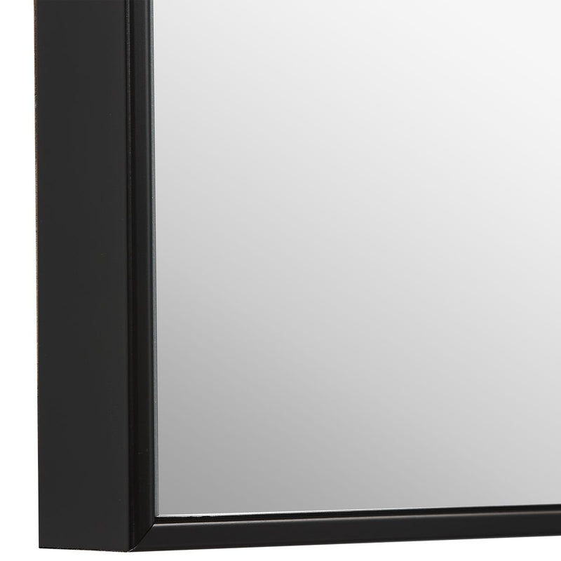 Moden Black Mirror | Modern Rectangle Frame Bathroom Vanity Mirror Mounted Vertical or Horizontal (21 in. W x 31 in. H x 1 in. D)