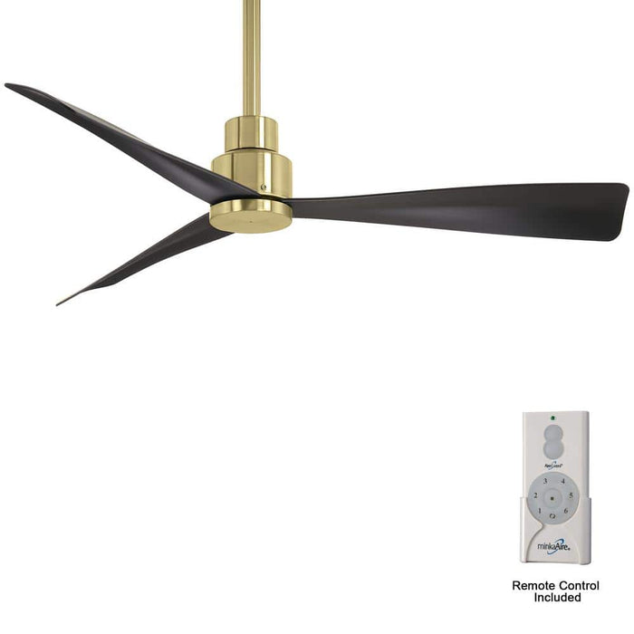 Minka Aire F787-SBR/CL Simple 52 in. Outdoor Soft Brass Ceiling Fan with Remote