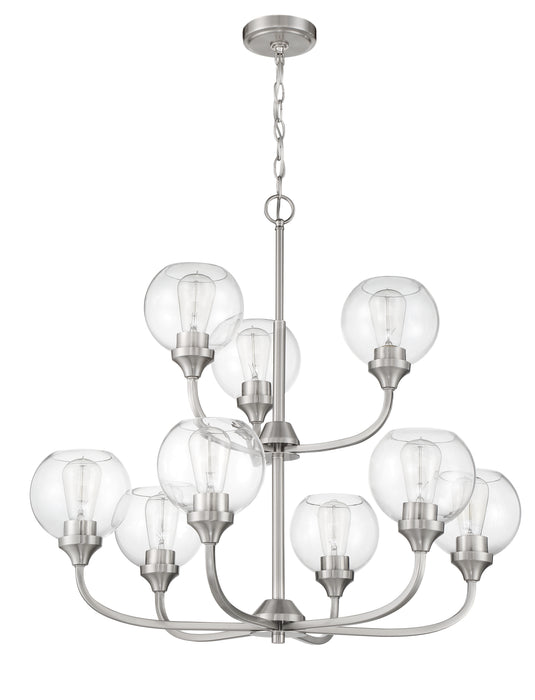 Craftmade 56229-BNK Glenda 9 Light Chandelier -Brushed Polished Nickel