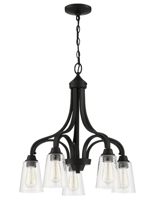 Craftmade 41915-ESP-CS Grace 5 Light Down Chandelier -Espresso (Clear Seeded Glass)